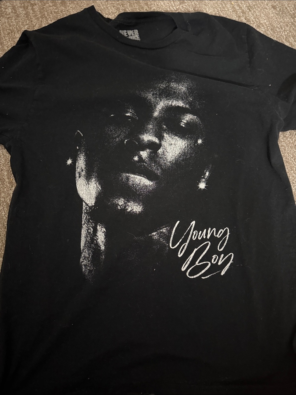 Forever 21 Black 'Young Boy' Graphic Crew Neck T-Shirt